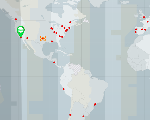 Répartition des visiteurs sur la carte de géolocalisation